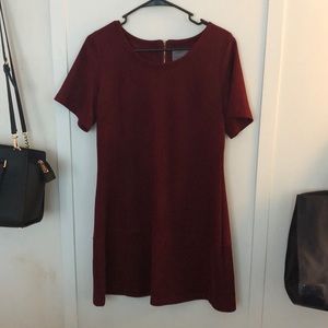 Maroon Suede Dress